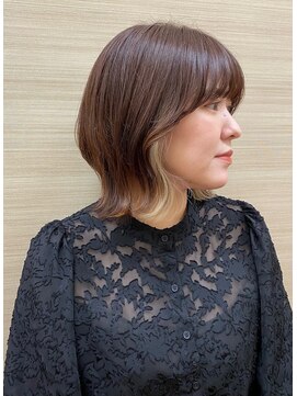 ラボー ノースプラザ店(LA'BO) レイヤーボブ×イヤリングカラー