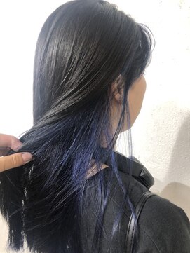 ワースホワイル(WORTH WHILE) インナーカラーネイビーブルーグレーストレート