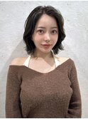 ミニウルフレイヤーカット顔周り前髪韓国ミディアムロング恵比寿