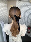 タイトアレンジ タイトヘア ローポニー 参列ヘア お呼ばれヘア