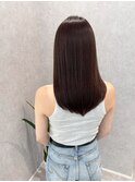 サラツヤロングベージュカラーブリーチしない透明感カラー