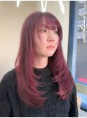 【Ami】ピンクラベンダー×レイヤーカット