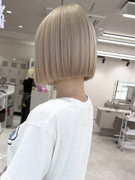ツキ 横浜店(tuki) ボブ×ホワイトミルクティー