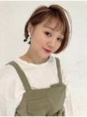 【松根】大人かわいいエアリーボブ×まろみベージュ 前髪カット