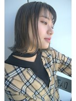 ヌード(NUDE)&nbsp;「NUDE」#大人かわいい グレージュ 切りっぱなし 外ハネボブ