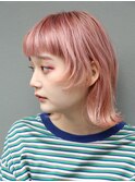 kisaiBUZZ＊西川史浩 ナチュラルウルフボブ×ペールピンク