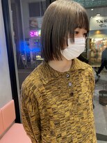 ロンドポレール 北千住(Lond polaire)&nbsp;【伊勢】ぱつっとボブ/セクションカラー/ペールベージュ