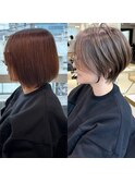 前下がりショート/前髪/シルキーベージュ/30代/40代【橋本】