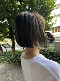 グレージュカラー/ボブウルフ/黒髪/ココアベージュ
