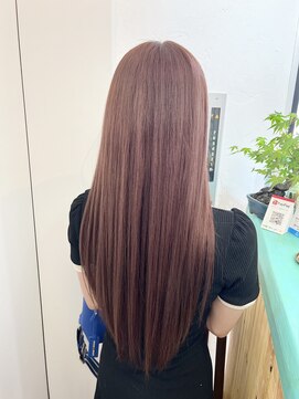 【LoA】ブリーチなしピンクベージュピンクブラウン髪質改善