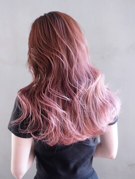 アルバム 銀座(ALBUM GINZA) ピンクグレープフルーツウェーブパーマピンクヘアー_ba511952