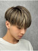 バレイヤージュブリーチダブルカラーハイライトメッシュブリーチ