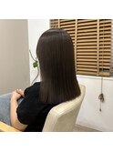 ワンレングスミディアムヘア
