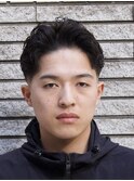 短髪フェード+フェザーパーマ