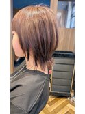 ラベンダーベージュのウルフカット