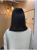 石橋阪大前/酸性ストレート/切りっぱなしボブ/白髪ぼかしカラー