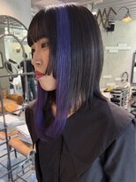 ロリム(RorriM)&nbsp;ダブルカラー ボブ 姫カット ブルーバイオレット ケアブリーチ