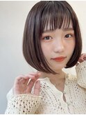 首元すっきり前下がりボブ