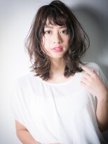 カバーヘア ブリス 川口(COVER HAIR bliss)&nbsp;*bliss川口*斜めバング×黒髪風♪きゅっとくびれセミディx