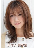 【nao*c 富雄店】ゆるふわウェーブ☆大人可愛いミディーヘア