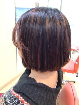 エイチエアー アルファ H'air alfa つつじヶ丘北口店 ボブ　オレンジハイライト