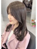 ジエクトカナウ 大阪梅田店(The Ect canow) セミロング/オルチャンヘア/ワンホンヘア/ミントベージュ