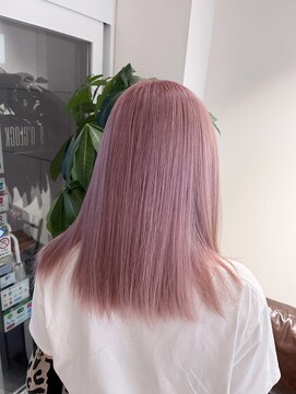 ヘアサロン アウラ(hair salon aura) ケアブリーチペールピンク淡めカラー