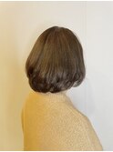 結べる丸みボブ小顔補正立体カット艶感デジタルパーマ
