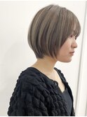 表参道ボブ白髪ぼかしハイライトショートボブカット30代40代