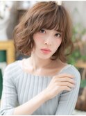 ひし形レイヤーカット小顔抜け感ボブパーマh3上尾20代30代40代