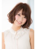 山村/ゆるふわボブパーマ/ピンクブラウンデジタルパーマボブ銀座