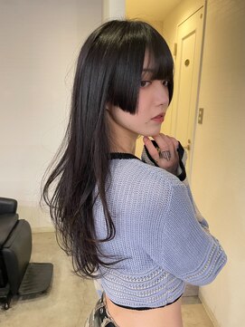 バンクスヘアー(BANK'S HAIR) Y2K 姫カット×黒髪ロングストレート×ワイドバング