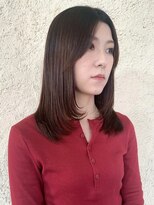 プリモ ココ 鍋島店(Primo coco.)&nbsp;顔周りカット 前髪なし レイヤーカット アッシュブラウン 30代