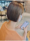 冬のうるツヤ◎ボブ透明感ブラウン×前下がり20代30代