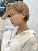 トリコ アヴェダ ららテラス北綾瀬(tricot AVEDA)&nbsp;ハイトーンボブ/切りっぱなしボブ/柔らかベージュ