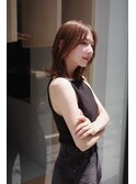 顔周りレイヤーカットくびれヘアミルクティーベージュカラー韓国