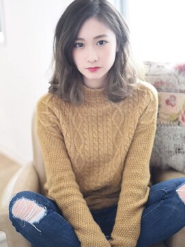 ニコリヘアワークス(nicori hair works) セミロング×グレージュ×ナチュラルグラデーションカラー3