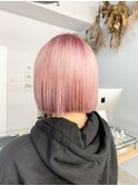 【schon】ピンク×ホワイト×前髪×イヤリングカラー
