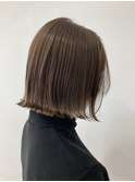 ミディアムヘア ショコラベージュ ボブルフ ベビーバング