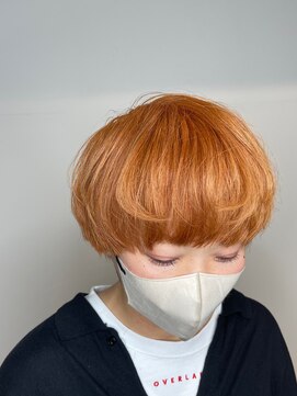 五角髪 清潔感オレンジマッシュ