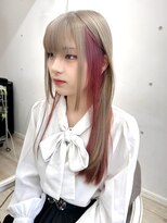 シーン(seen)&nbsp;★ピンクベージュインナー前髪似合わせ顔まわりカット★