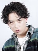 スパイラルパーマセンターパートツーブロックコンマバング韓国