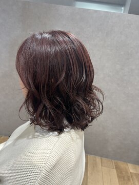 美容室 アクター ノーブリーチピンクカラー