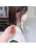 切りっぱなしボブ/インナーカラー/インナーグレージュ/ミント