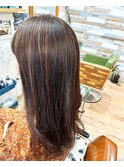 白髪ぼかしハイライト×インディゴラズベリーピンク