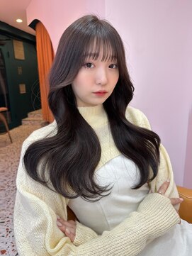 ボタン シブヤ(VOTAN SHIBUYA) 韓国ヘア/前髪あり/顔まわりカット/くびれヘア/グレージュカラー