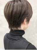 大人かわいい大人ショートボブ丸みショートカット前髪あり