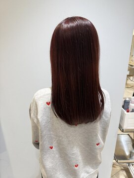 ニューヨークニューヨーク 阪急高槻店(NYNY) ブリーチなしダブルカラーバーガンディレッド透明感