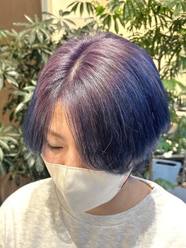 アニュー(A'nyu) ブルーラベンダールーツカラーエンドカラーダブルカラー