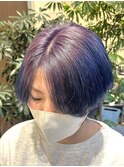 ブルーラベンダールーツカラーエンドカラーダブルカラー